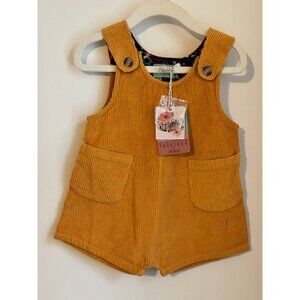 Lulaland Sunflower Corduroy Baby Romper Size 18M Global Organic Textile Standard